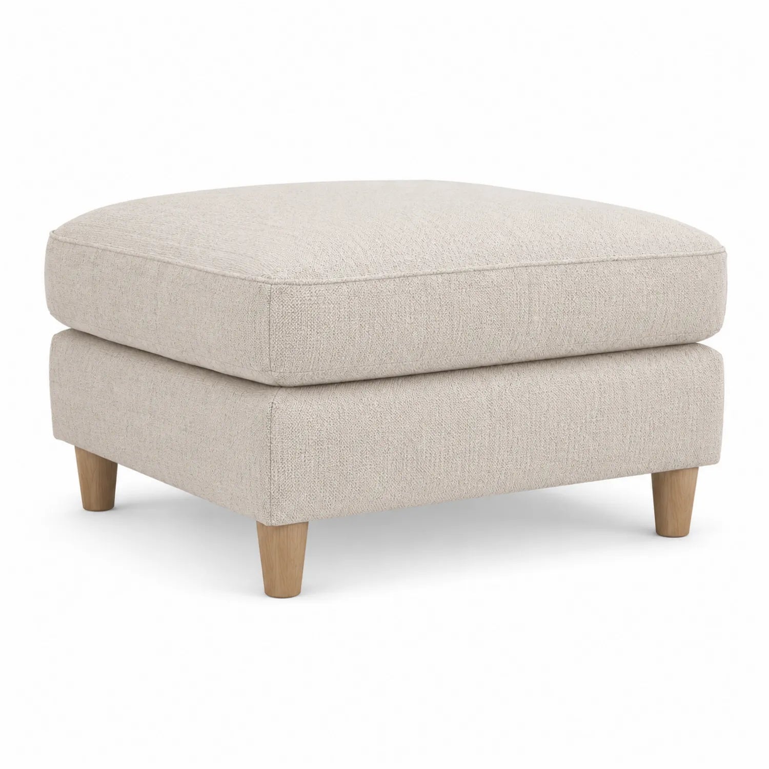 Reposapiés de Tela de Poliéster Beige con Patas de Madera