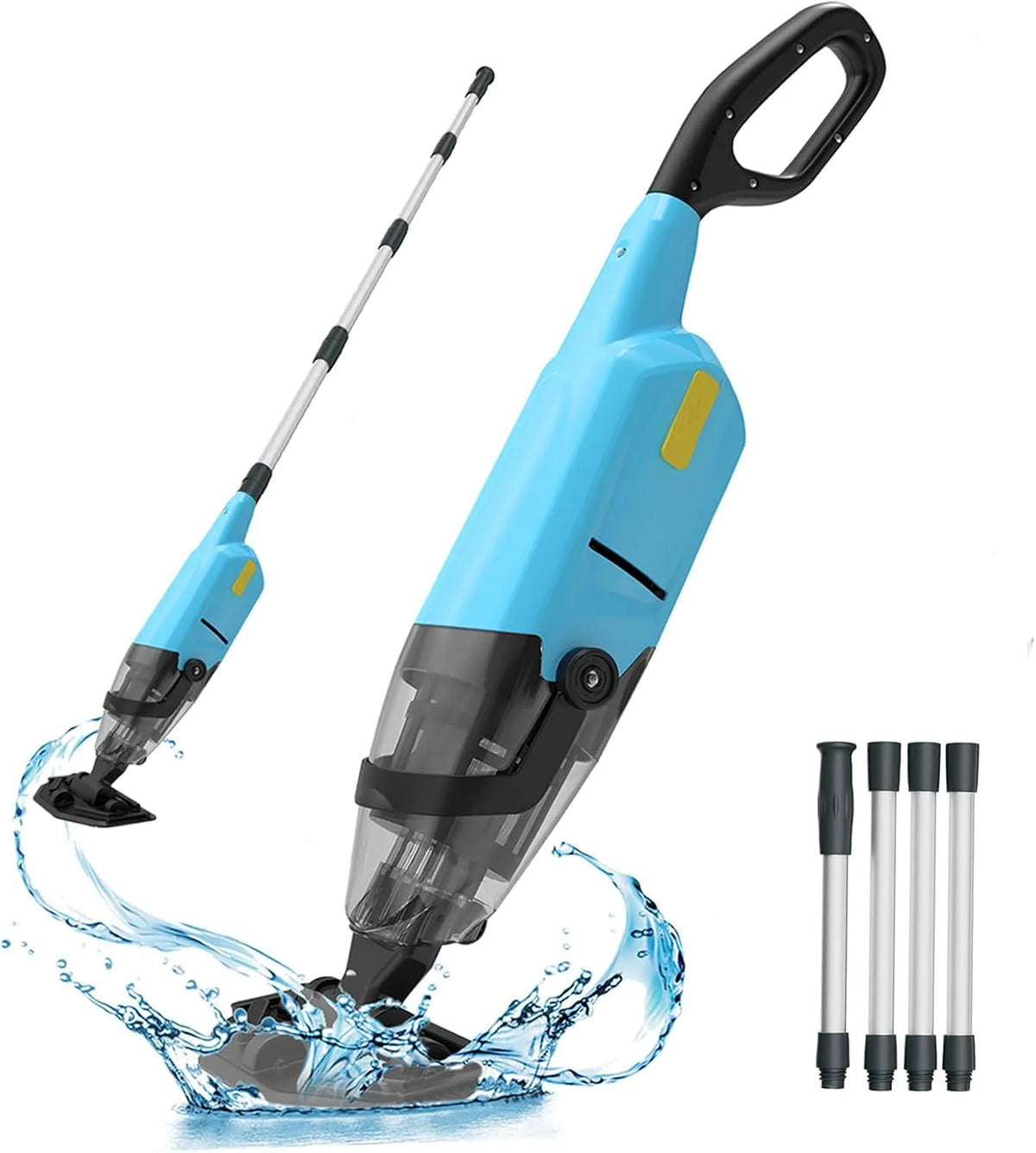 Apyns Limpador de piscina recarregável, limpador de pó leve para piscinas e spas