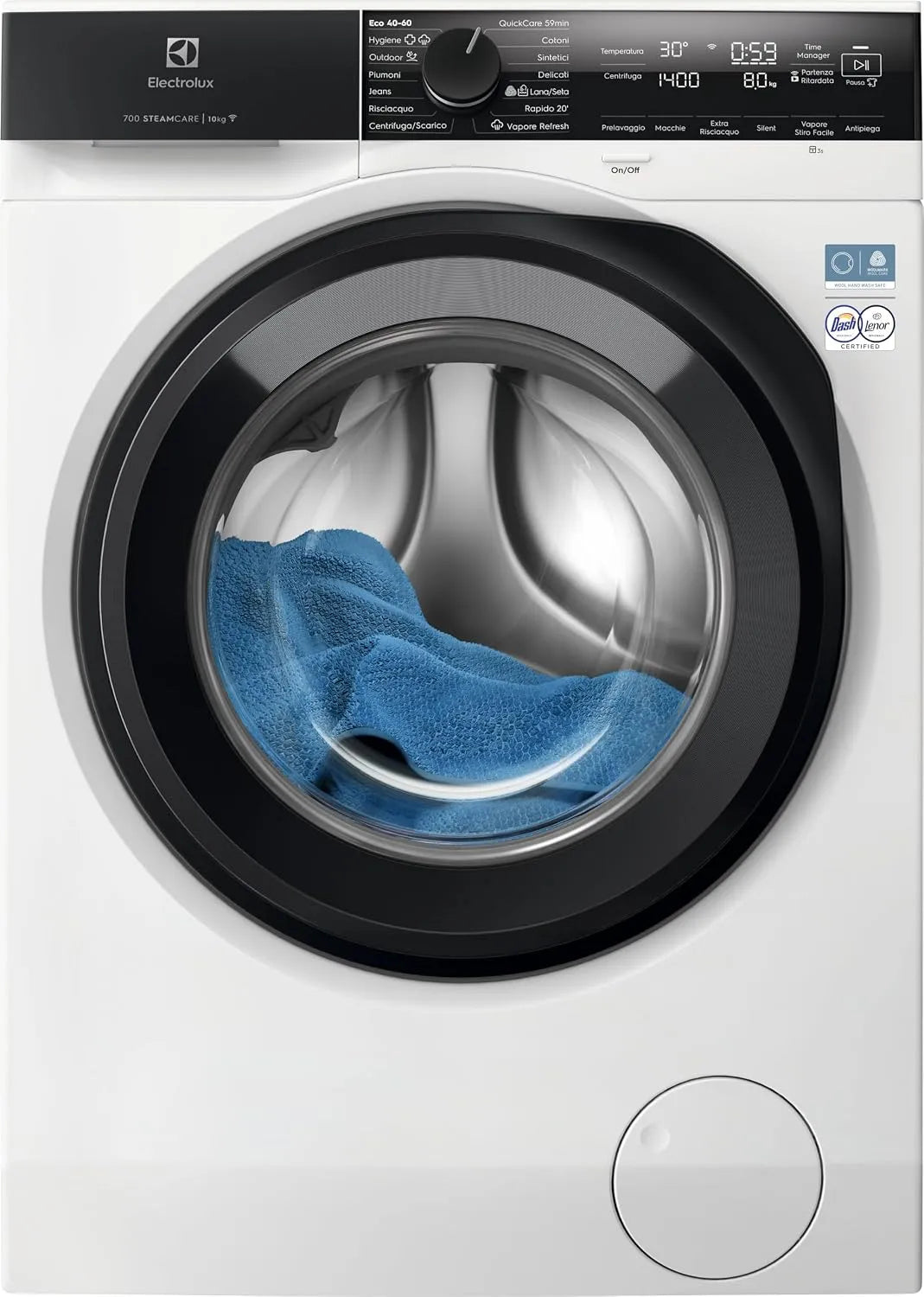 Electrolux SteamCare 700 máquina de lavar roupa frontal, 10 kg, 1400 voltas, Classe A, Wi-Fi