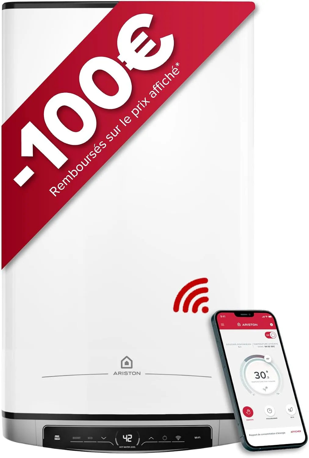 Aquecedor de água Ariston Velis Evo WiFi 45 L, Economia de energia, Anti-Calcário, NF Certificado