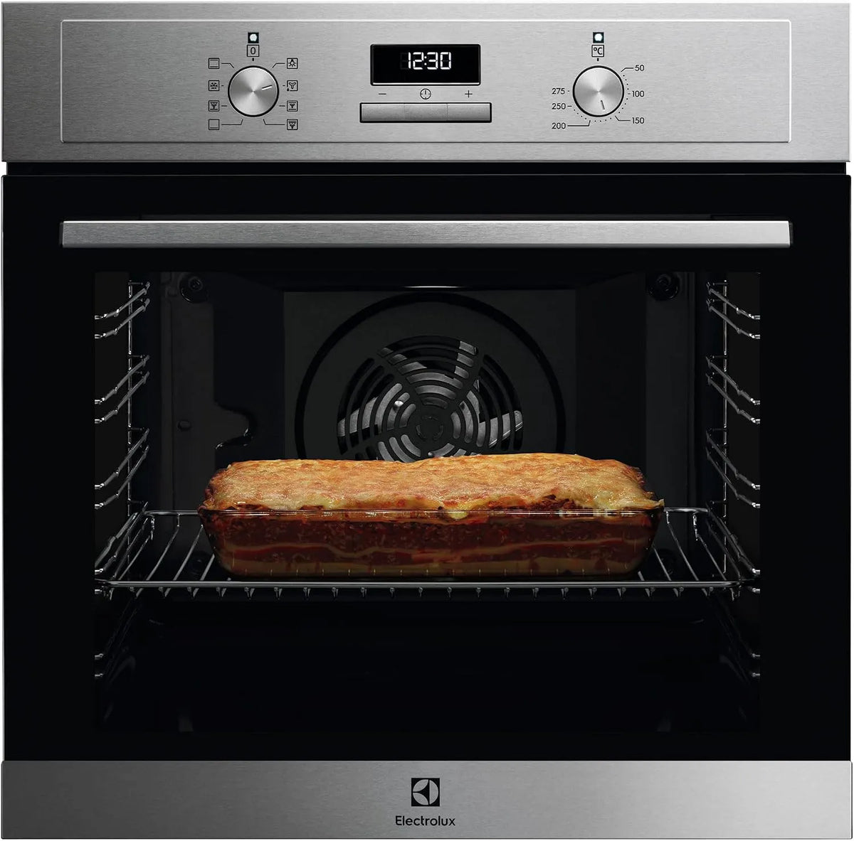 Electrolux Forno de convecção elétrica elétrica EOH3H54X, multifunções com grelha, série 300,7 modos de cozedura, limpeza AquaClean, capacidade de 72 L, anti-traços inoxidáveis