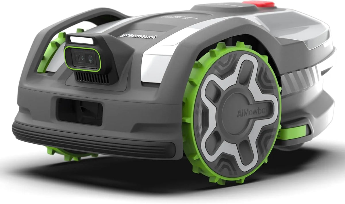 Greenworks AI 1000 m² Mower robótico, silencioso e sem cabos, Cartografia avançada, Garantia de 3 anos