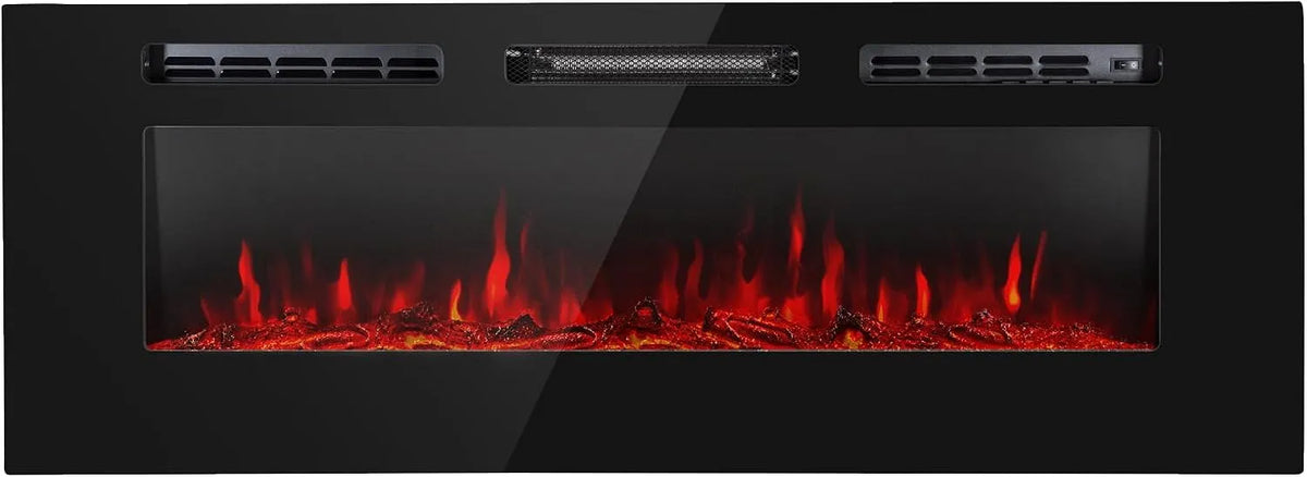 Lareira elétrica da parede de KLARSTEIN, aquecimento 1800 W, efeito de chama LED, comando à distância, programação, temporizador, termostato ajustável