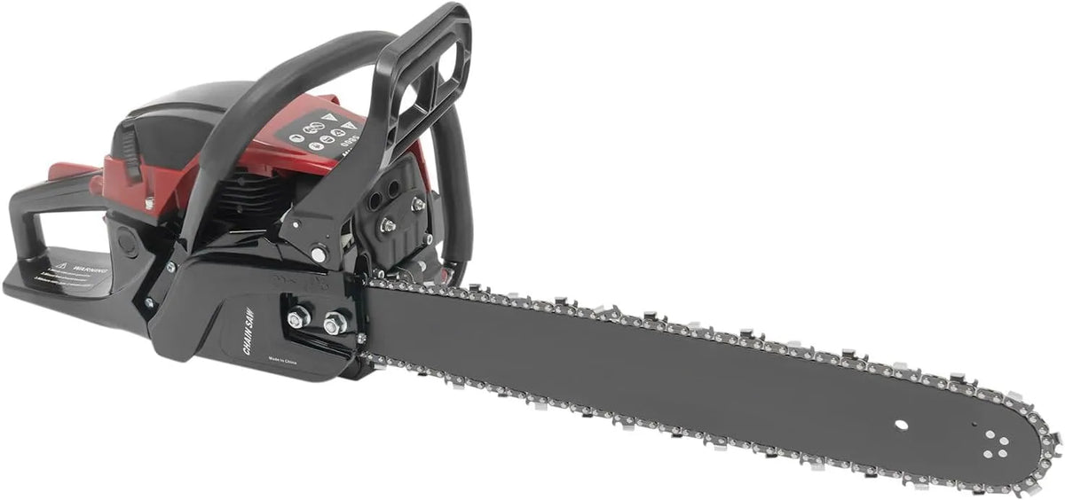 Chensyo Serra de corrente de gás 2,4 kW, 50 cm, travão de segurança, ideal para jardim e floresta