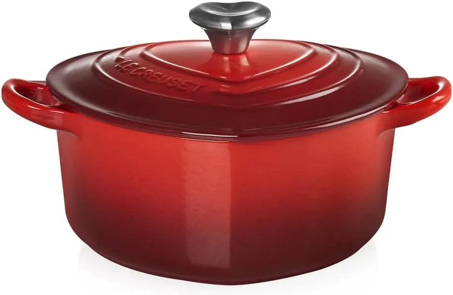 The Creuset Cocotte Coeur en Fonte Emaillée 20 cm, Cherry, Valentine's Edition