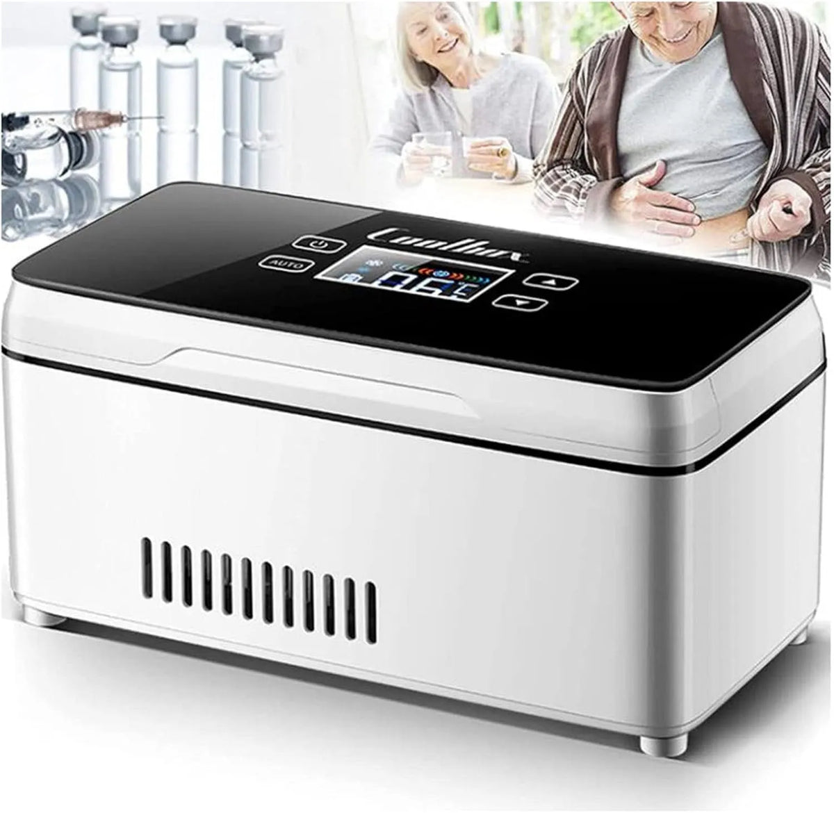 GNbow Mini Portable Medical Frigorífico com regulação de temperatura Preciso 0-18 °C e Carga USB
