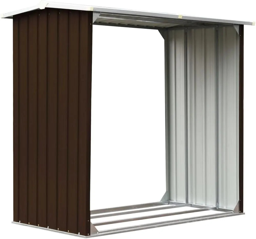vidaXL Abrigo de toro de aço galvanizado durável 172x91x154 cm Jardim marrom