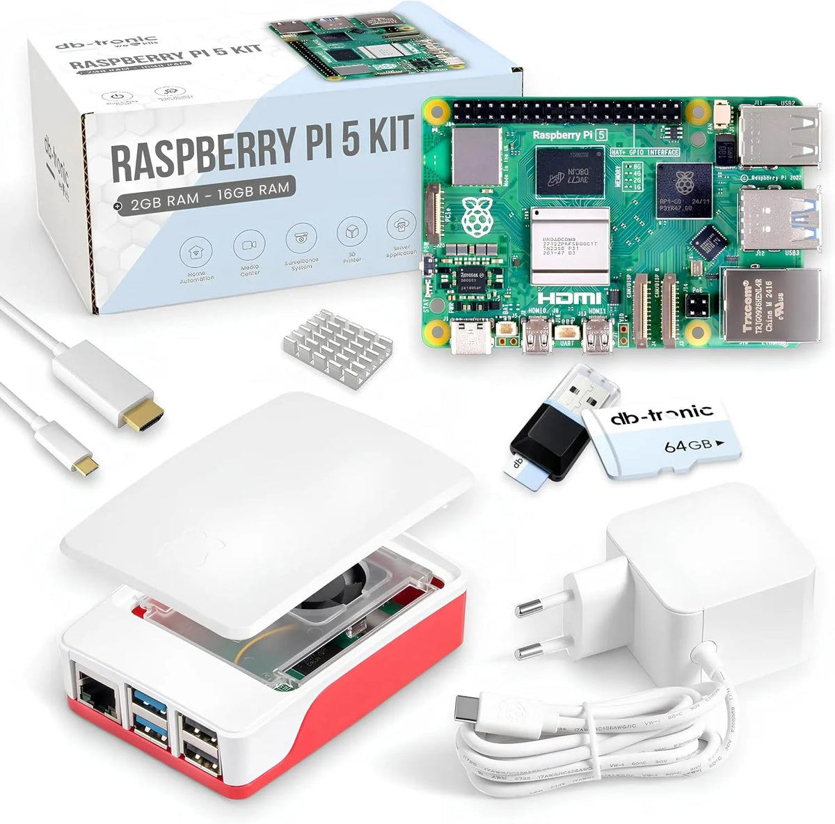 Framboesa Pi Starter Kit 5 4GB por db-tronic
