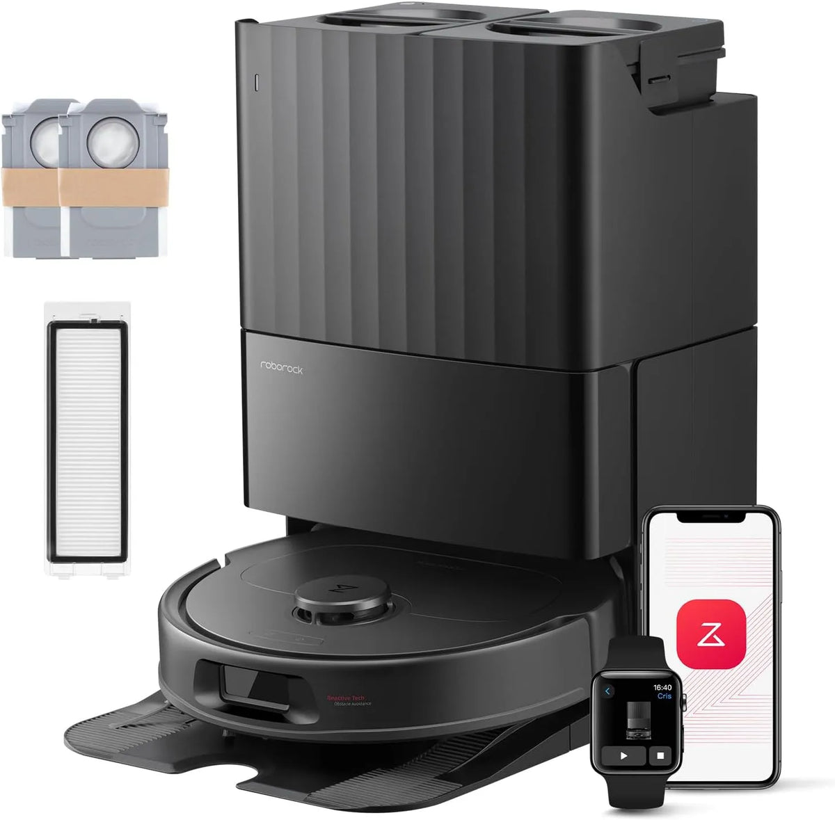 roborock Robô Robolock QV 35S, 10.000 Pa, sistema de alça dupla, escovas retráteis, navegação LiDAR precisa, Estação completa