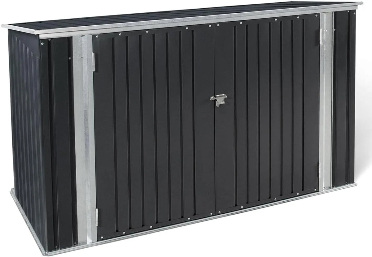 IDMarket Cabine de jardim de metal para armazenamento de bicicletas, ferramentas e lixeiras