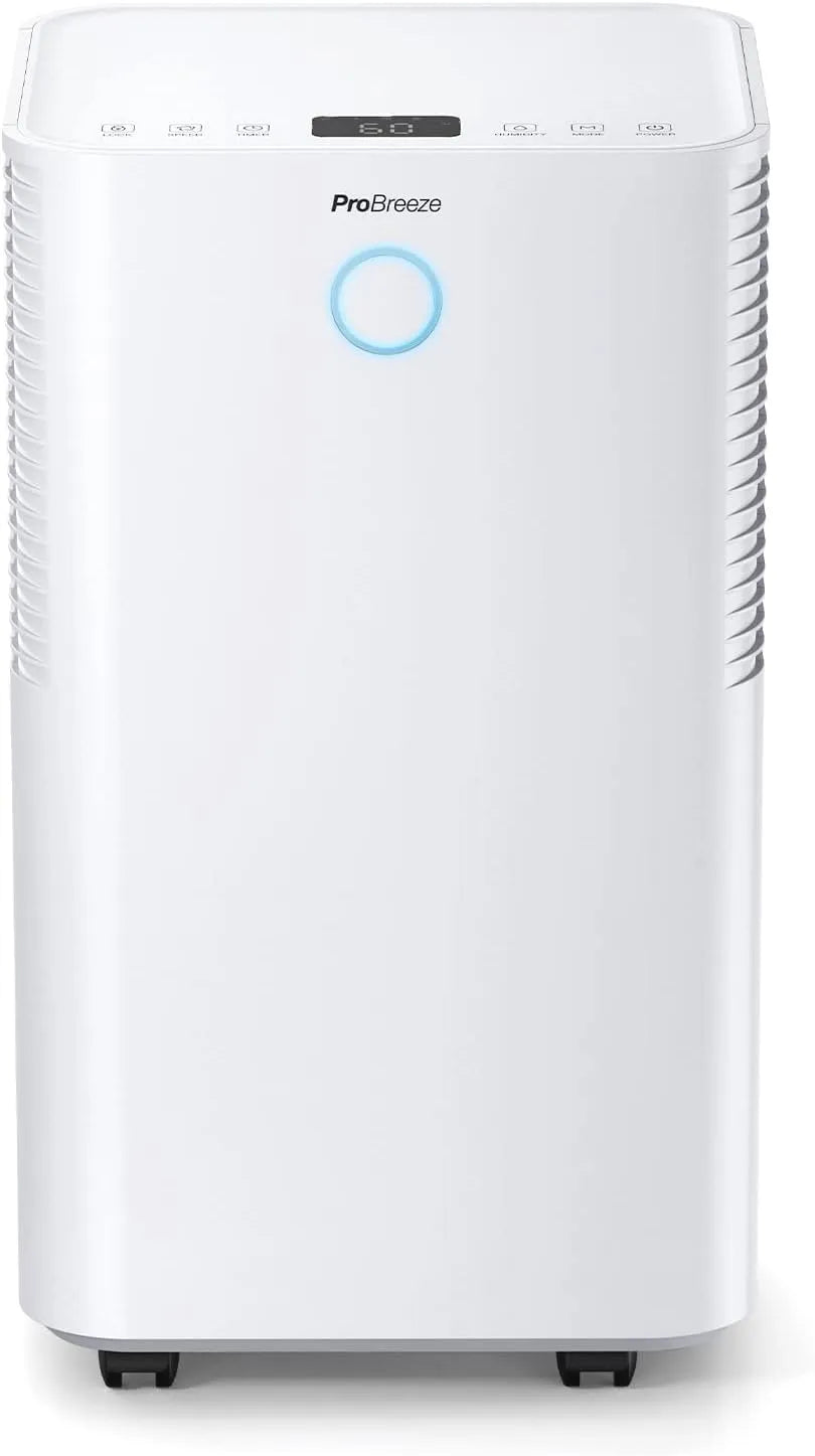 Desumidificador Pro Breeze 12 L/d com sensor inteligente, secagem de linho, dreno contínuo, modo silencioso e temporizador 24h