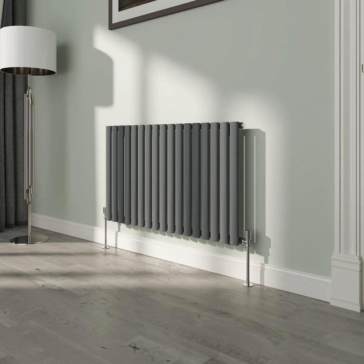 NRG Radiador Oval Coluna Design 600x1003 mm Antracite Aquecimento Central