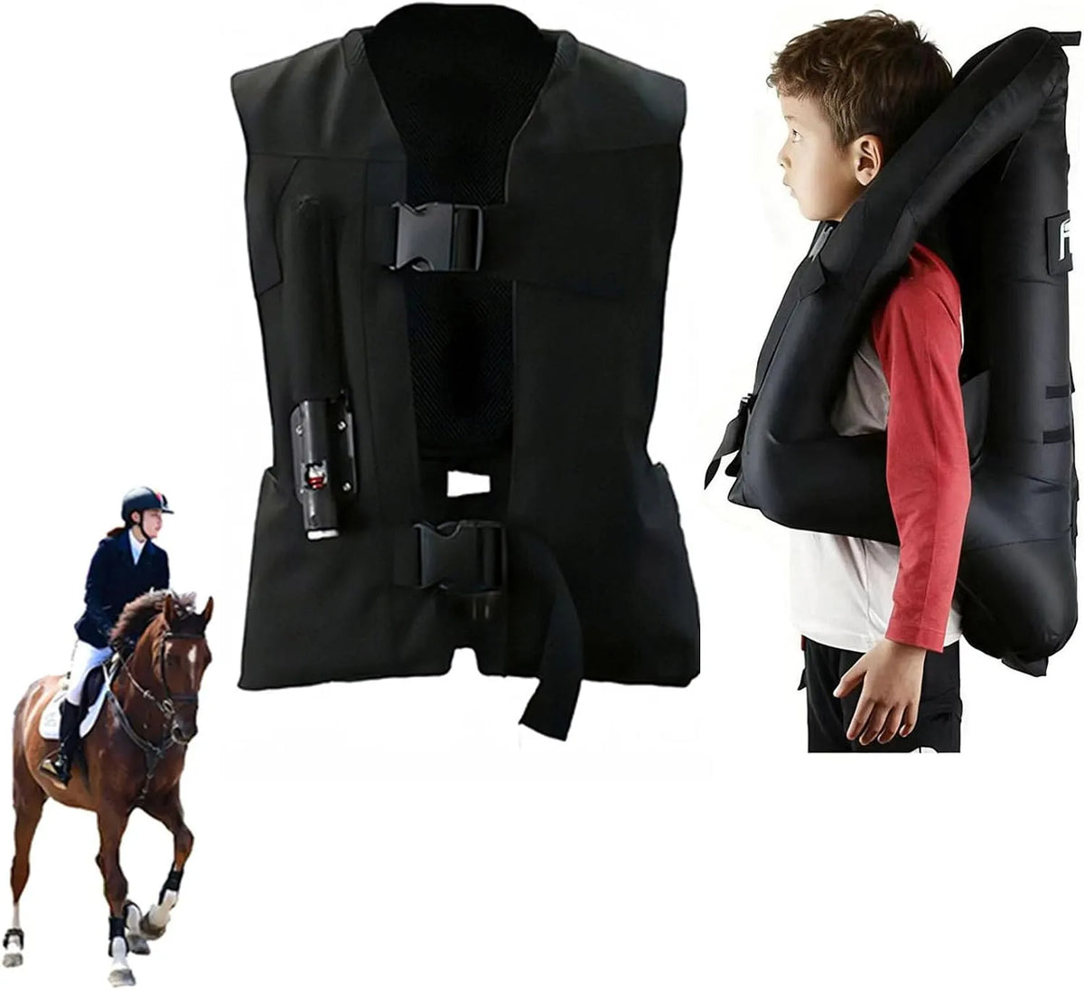 Heerben Jacket de proteção de airbag para crianças - ajustável e seguro para equitação
