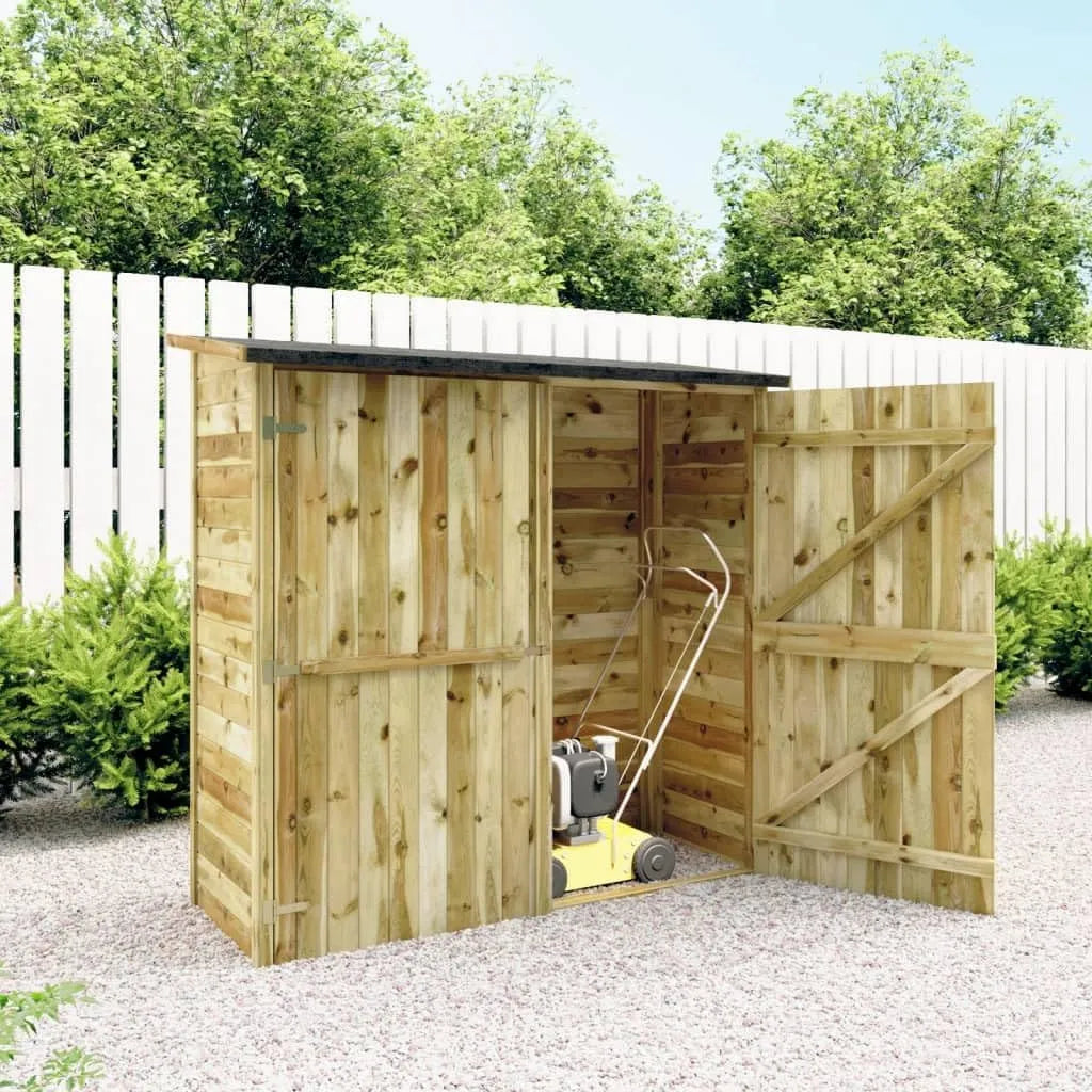 Lumanois Abrigo de madeira para jardim Impregnado para Ferramentas 182x76x175 cm Castanho