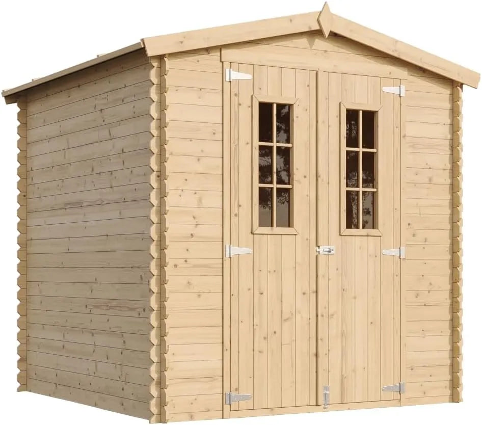 Cabine de jardim de madeira com piso - 3.53 m² Espaço de armazenamento exterior, Ferramentas e Bicicletas - Teto impermeável, janelas TIMBELA