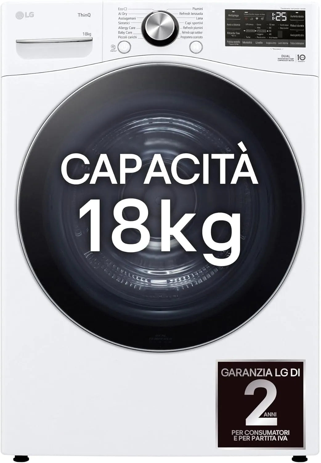 LG 18 kg secador, A+++, bomba de calor, IA Seco, Wi-Fi, U8 branco