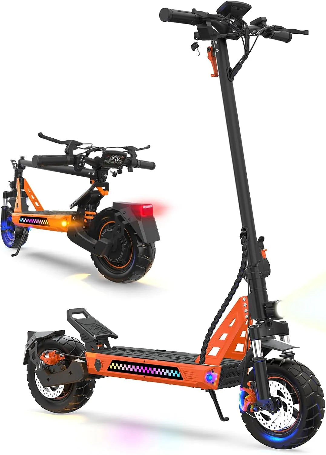 VELOFLOW Adulto Elétrico Trott, Autonomia 85 km, amortecedores hidráulicos, propulsão dupla, pneus de todo o terreno 12', Monte 35°